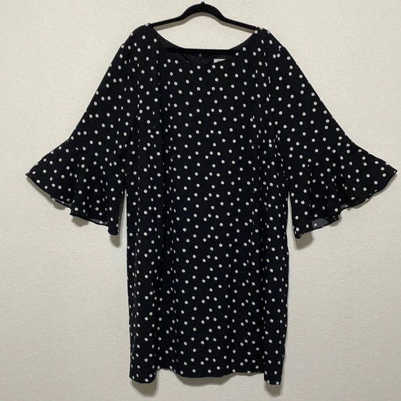 Monroe & Main Black White Polka Dot A-Line Dress Size 3X - Picture 4 of 9